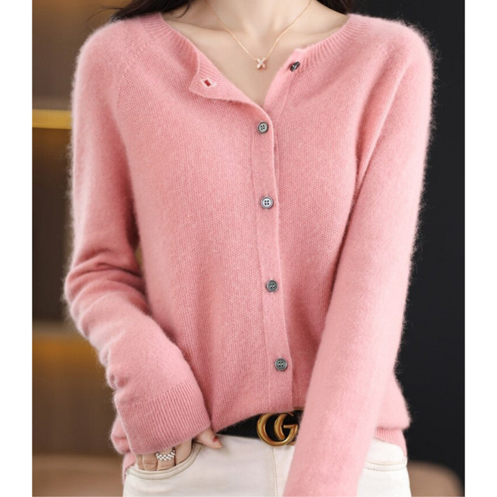 Jasmine - Women's Round Neck Cardigan Sweater