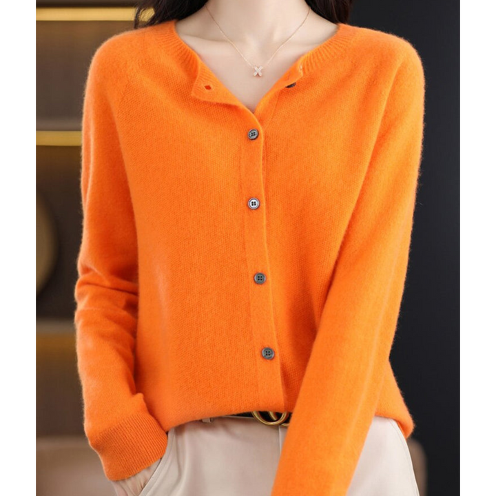 Jasmine - Women's Round Neck Cardigan Sweater