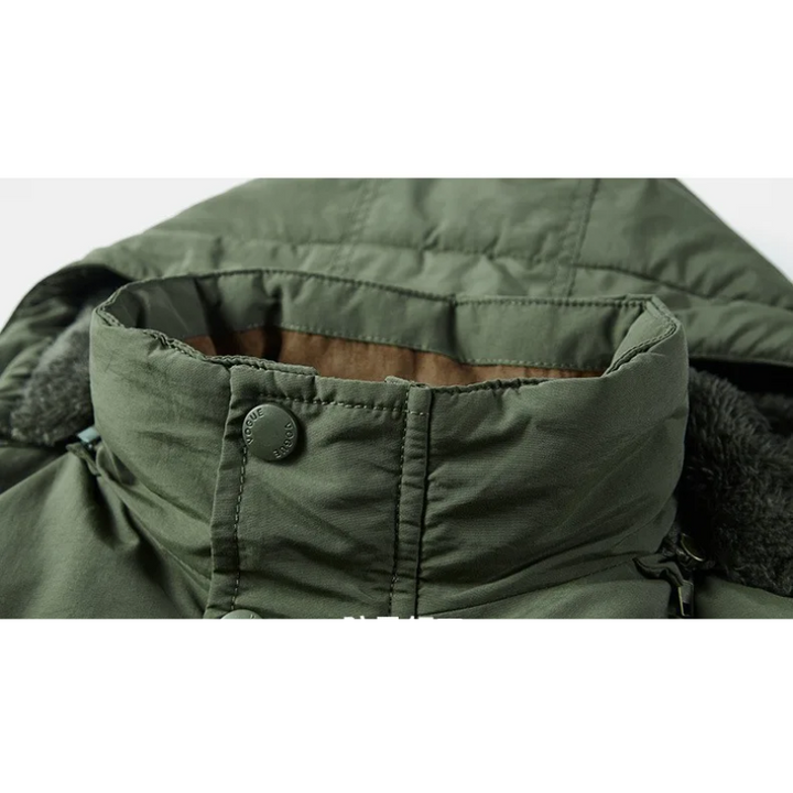 Men's water-repellent parka jacket with adjustable hood