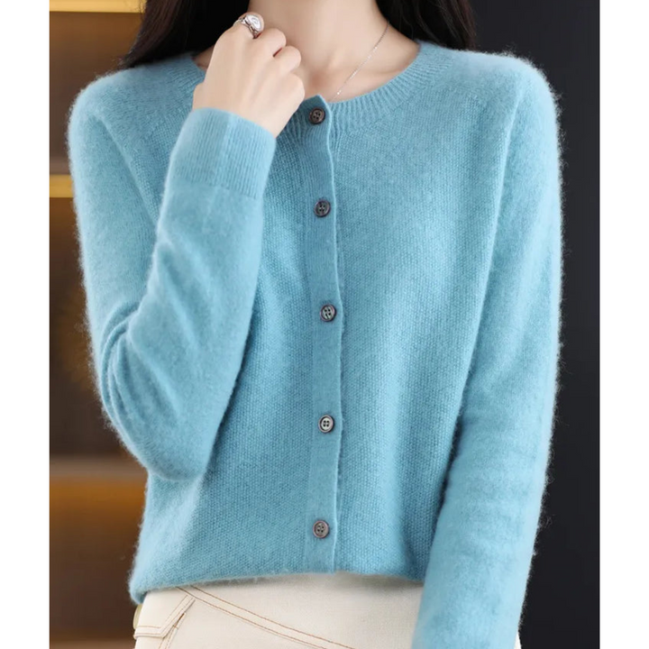 Jasmine - Women's Round Neck Cardigan Sweater