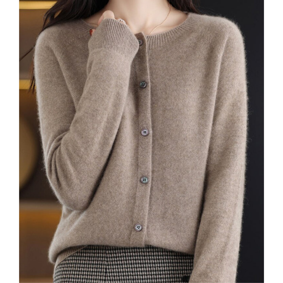 Jasmine - Women's Round Neck Cardigan Sweater