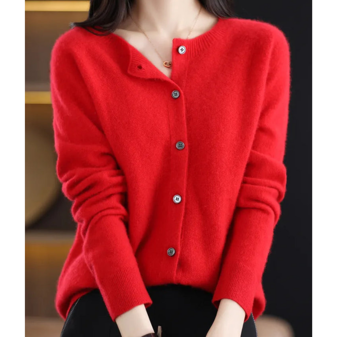 Jasmine - Women's Round Neck Cardigan Sweater