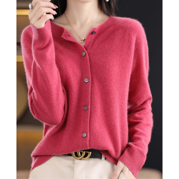 Jasmine - Women's Round Neck Cardigan Sweater