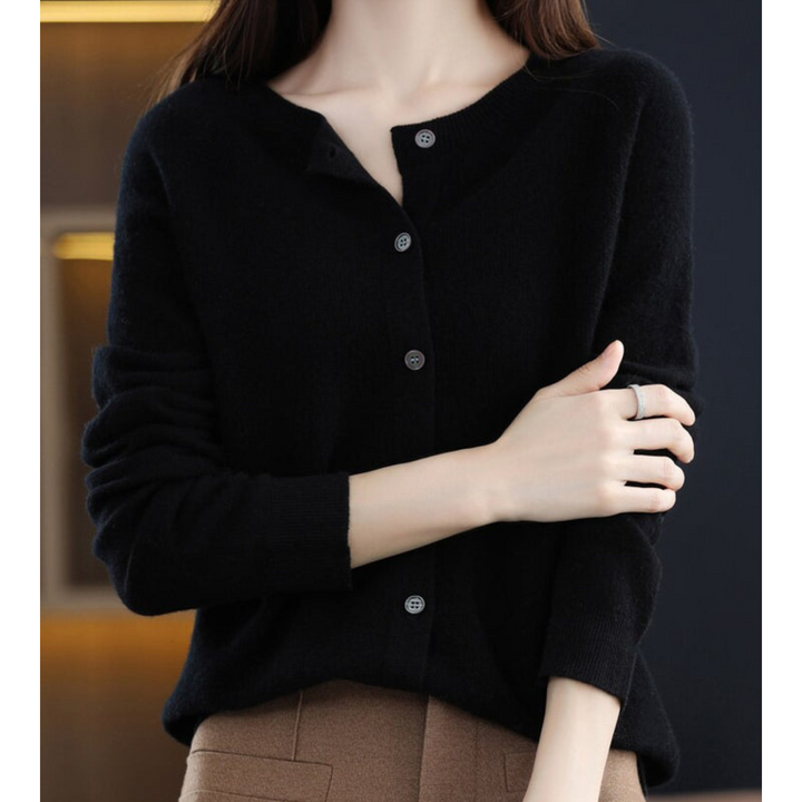 Jasmine - Women's Round Neck Cardigan Sweater