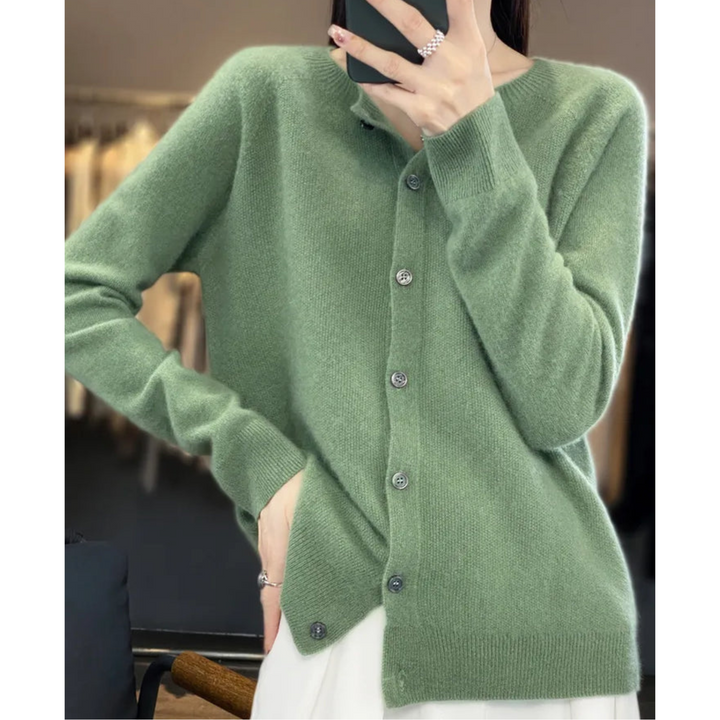 Jasmine - Women's Round Neck Cardigan Sweater