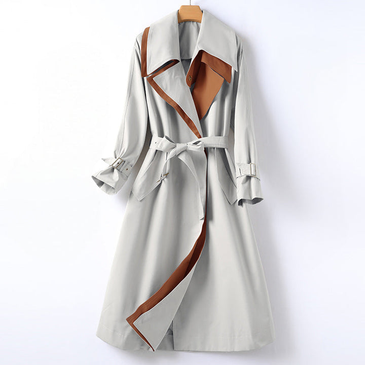 Vionna | Classic Trench Coat with Turn-Down Collar