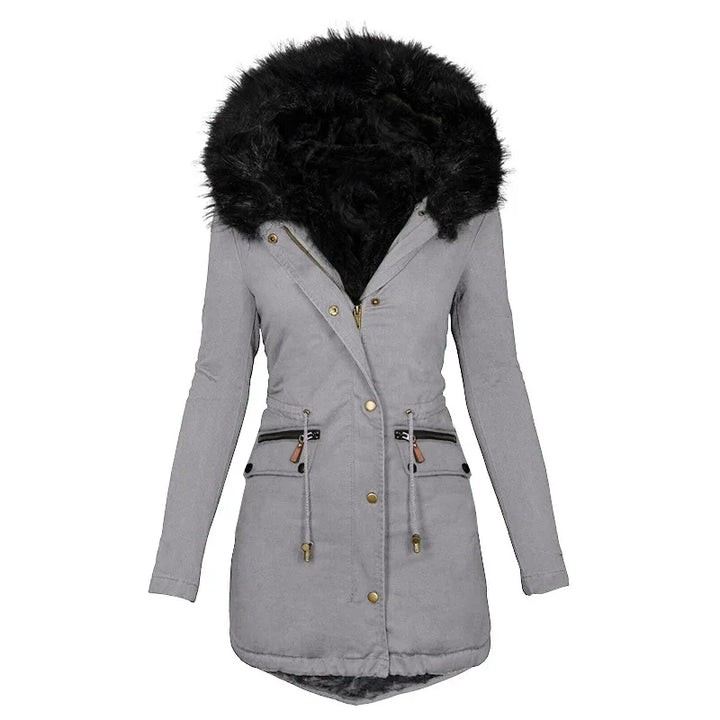 Nadienne | Fluffy Fur-Collared Hooded Jacket