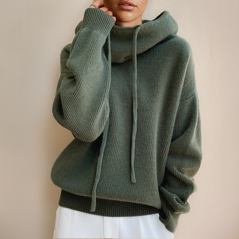 Nina | Women's Thick Warm High-Neck Hoodie Sweater