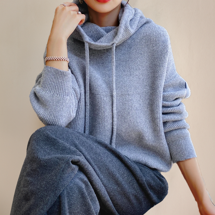 Nina | Women's Thick Warm High-Neck Hoodie Sweater