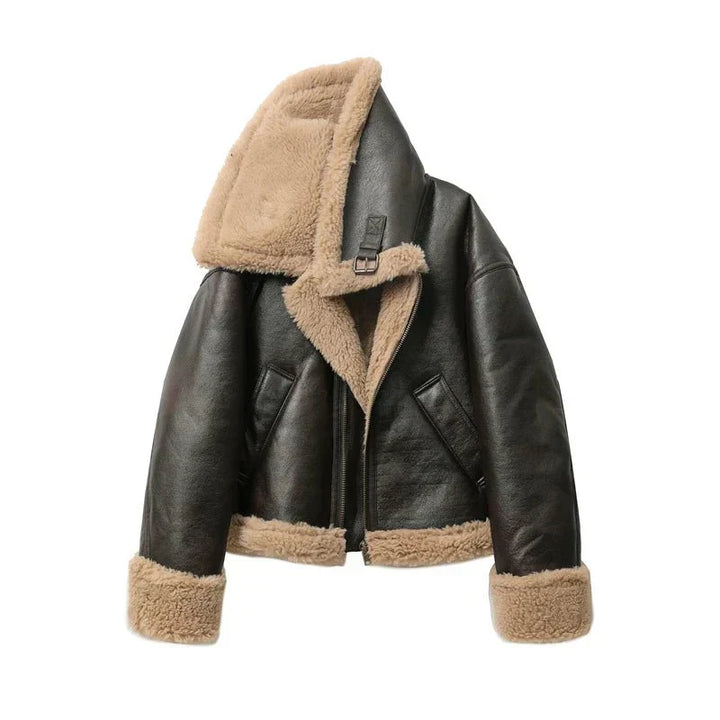 Julia | Warm Women's Leather Jacket - Stylish & Cozy Outerwear